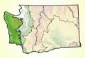 Map of Northwest Coast ecoregion in Washington state