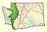 A map of the Puget Trough ecoregion in Washington
